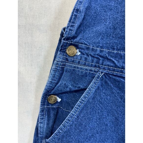 Dickies Blue Denim Bib Overalls Size 36x30 Workwear Carpenter Jeans - Picture 9 of 11